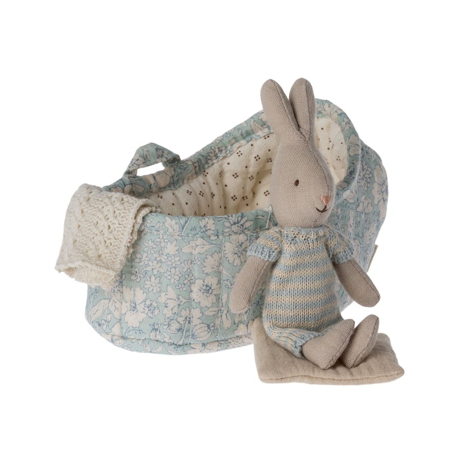 Baby & Child Maileg Soft Toys | Maileg Rabbit In Carry Cot, Micro