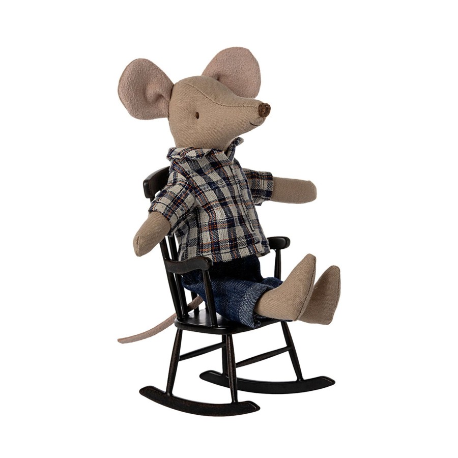 Baby & Child Maileg Wooden Toys | Maileg Rocking Chair, Mouse - Anthracite