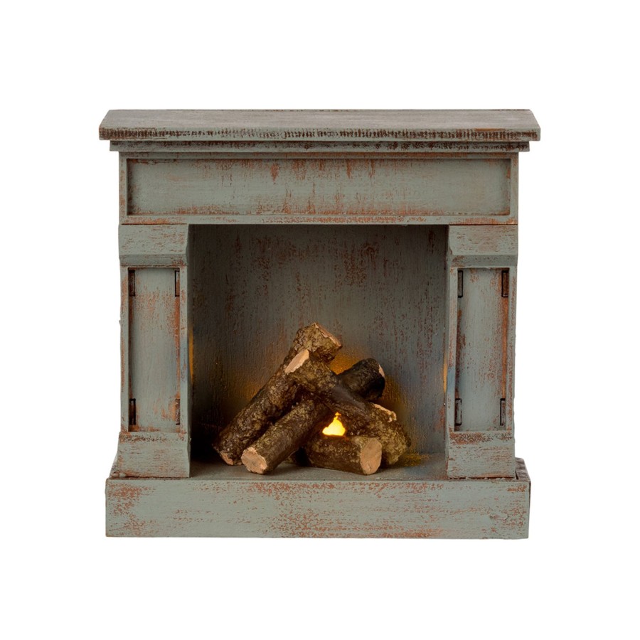 Gifts Maileg | Maileg Fireplace - Vintage Blue