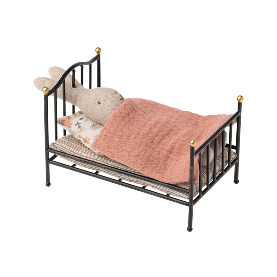 Gifts Maileg | Maileg Mouse Bed In Vintage Mint With Bedding