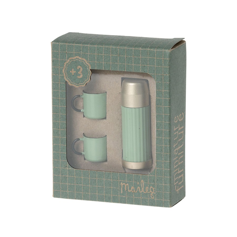 Gifts Maileg | Maileg Thermos And Cups Mint