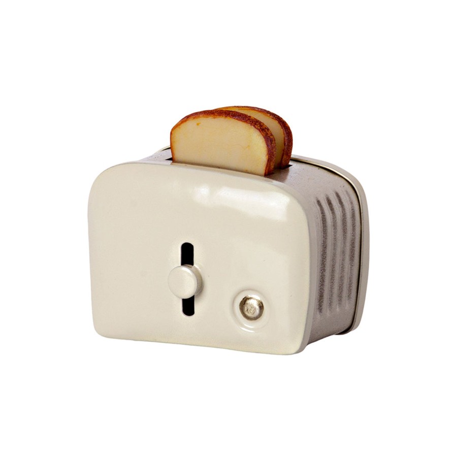 Gifts Maileg | Maileg Miniature Toaster & Bread Off White