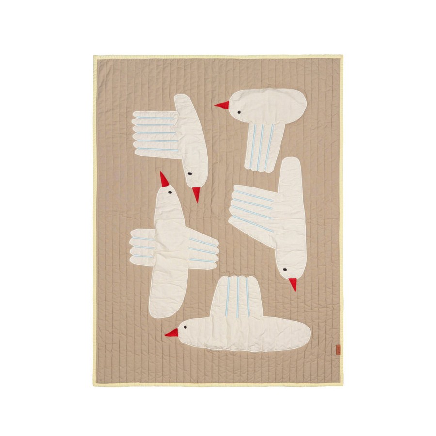 Baby & Child Ferm Living Wall Decor | Ferm Living Bird Quilted Blanket - Sand Sandy