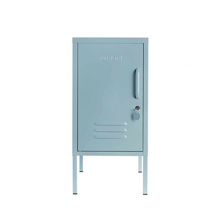 Home & Living Mustard Made Bathroom Storage | Mustard Made Shorty Metal Locker In Ocean Blue, Left Opening