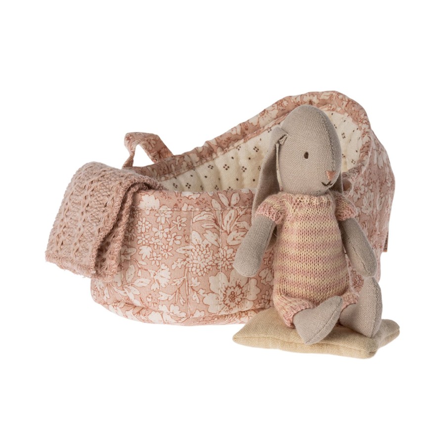 Baby & Child Maileg Soft Toys | Maileg Bunny In Carry Cot, Micro