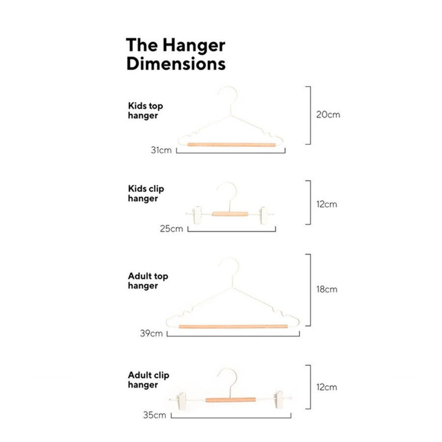 Home & Living Mustard Made Clothes Hangers | Mustard Made Kids Top Hangers Chalk