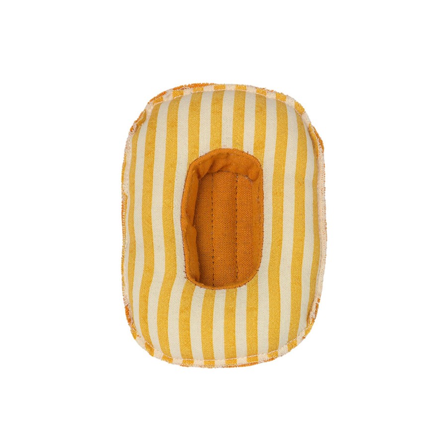 Gifts Maileg | Maileg Rubber Boat, Small Mouse - Yellow Stripe