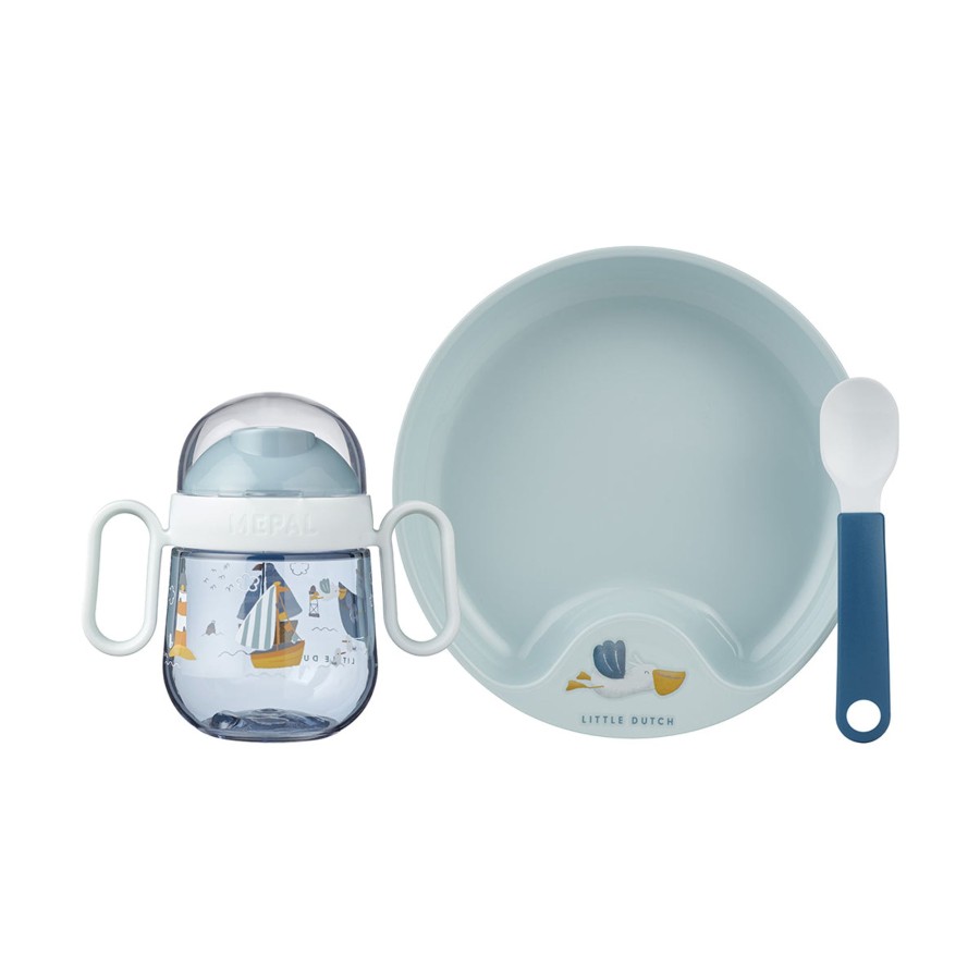 Baby & Child Little Dutch Outdoor Play | Little Dutch Mepal Dinnerware Set Mio, 3Pcs - Sailors Bay Blue