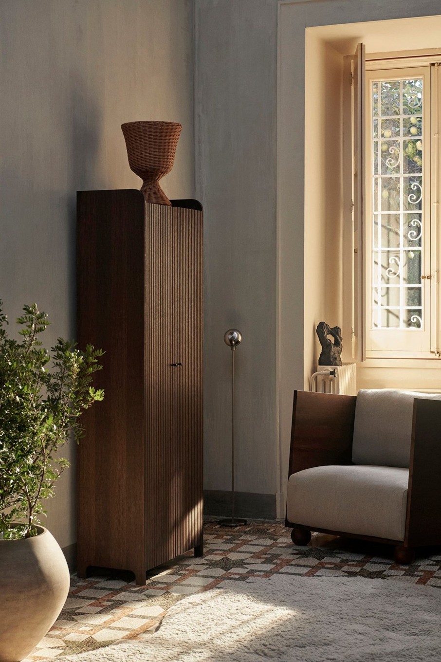 Home & Living Ferm Living Vases & Plant Pots | Ferm Living Sill Cupboard Tall Dark Stained Oak