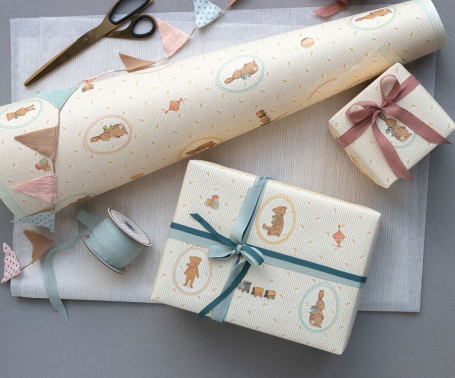 Gifts Maileg | Maileg Gift Wrap Roll - Bunnies And Teddies