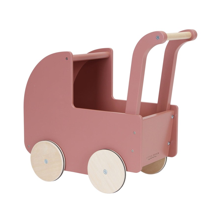 Baby & Child Little Dutch Wooden Toys | Little Dutch Wooden Doll Pram Rose