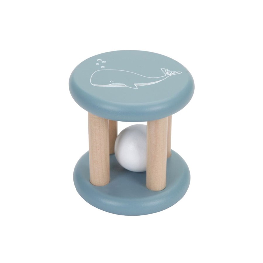 Baby & Child Little Dutch Wooden Toys | Little Dutch Roller Rattle - Blue Ocean Blue