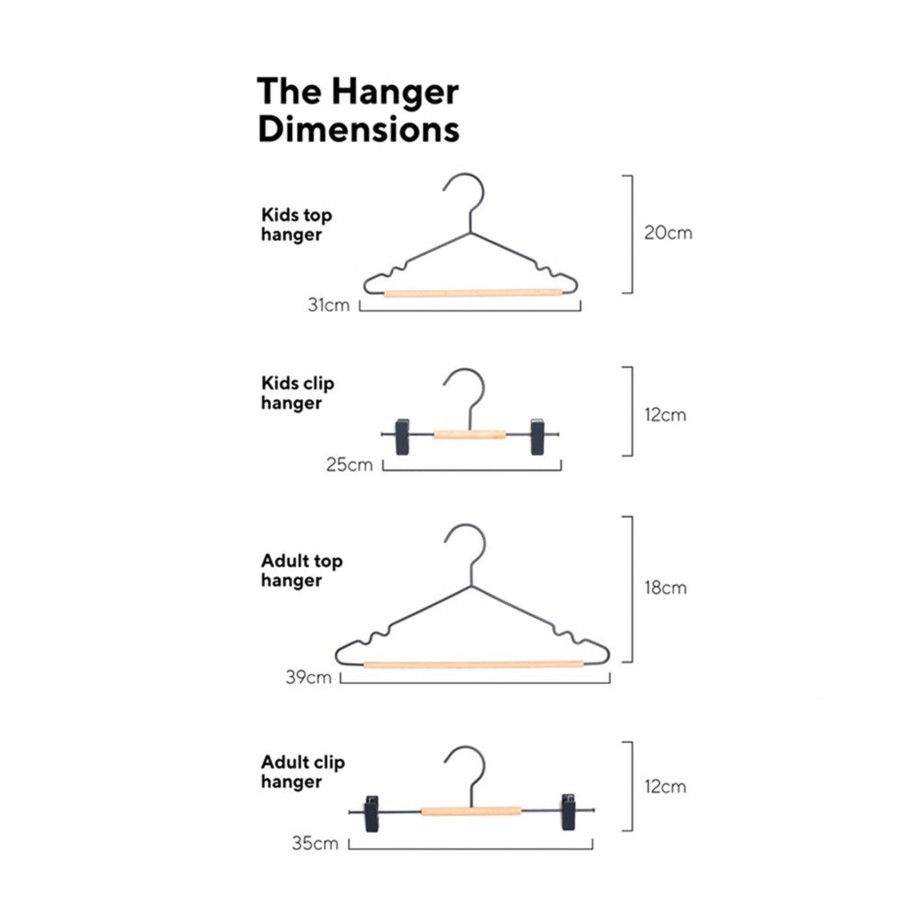 Home & Living Mustard Made Clothes Hangers | Mustard Made Kids Top Hangers Slate