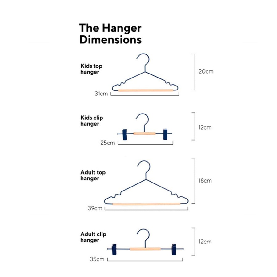 Home & Living Mustard Made Clothes Hangers | Mustard Made Kids Top Hangers Navy