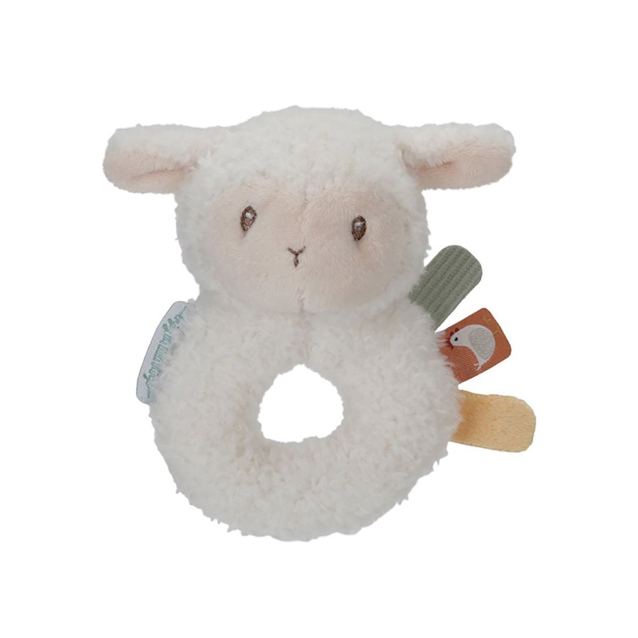 Baby & Child Little Dutch Baby Teethers & Pacifiers | Little Dutch Sheep Rattle - Little Farm Off White