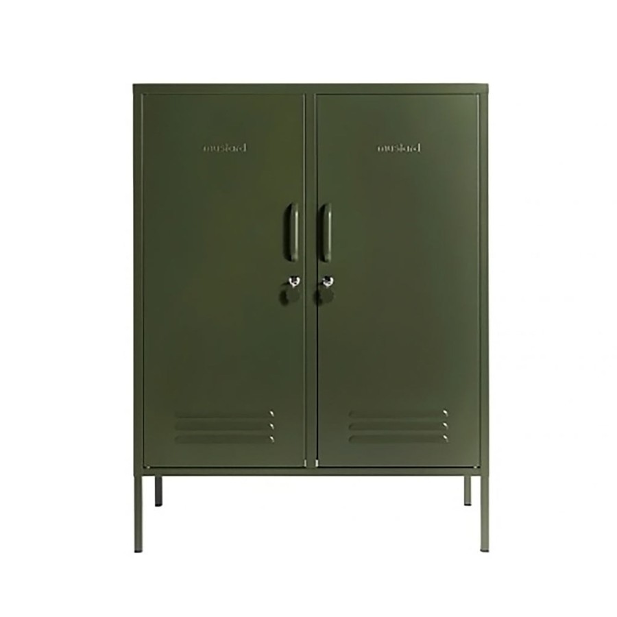 Home & Living Mustard Made Bathroom Storage | Mustard Made Lowdown Metal Locker In Olive