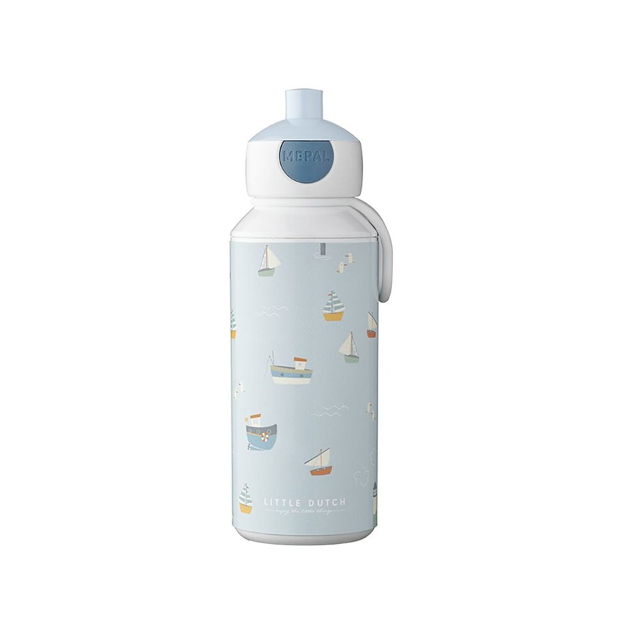 Gifts Little Dutch | Little Dutch Mepal Pop-Up Water Bottle - Sailors Bay Blue