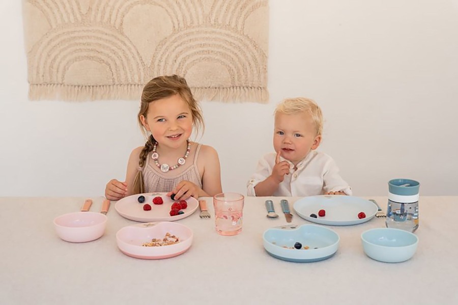 Baby & Child Little Dutch Dinner Set | Little Dutch Mepal Dinnerware Set Mio, 6Pcs - Flowers & Butterflies Pink